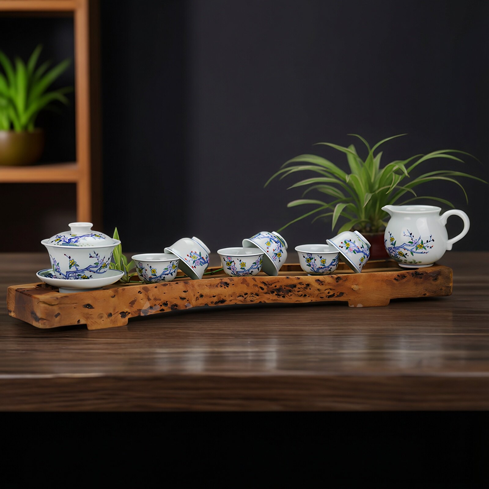 贵和祥特惠窑变介碗组 景德镇手绘陶瓷整套功夫茶具盖碗茶杯套组