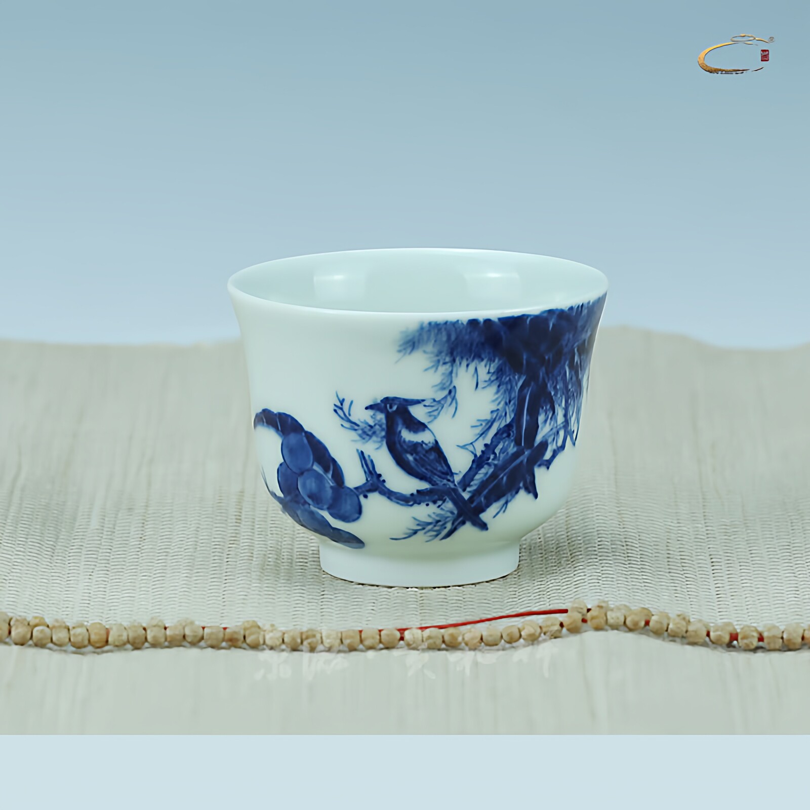 京德珍藏陶瓷茶杯青花瓷花鸟