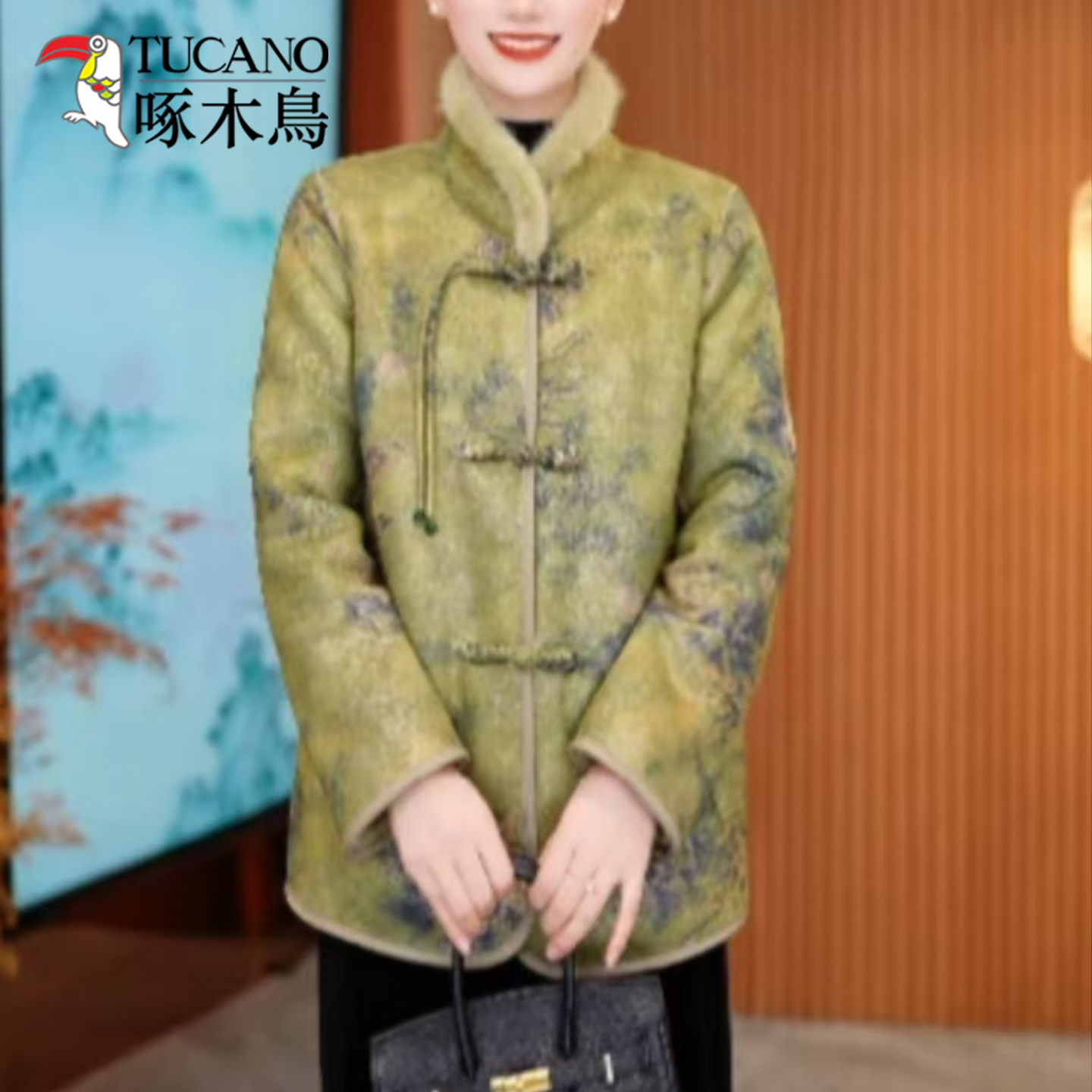 啄木鸟新中式双面穿盘扣外套