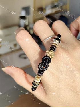 手工编织发财结手绳可穿转运珠