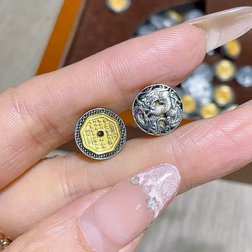 镀铜金龙戏珠山鬼花钱手工编织绳