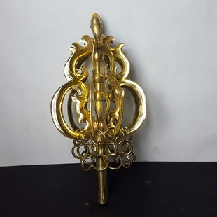 纯铜九股27环铜锡杖工艺品摆件地藏王菩萨禅杖佛像手持法器六股