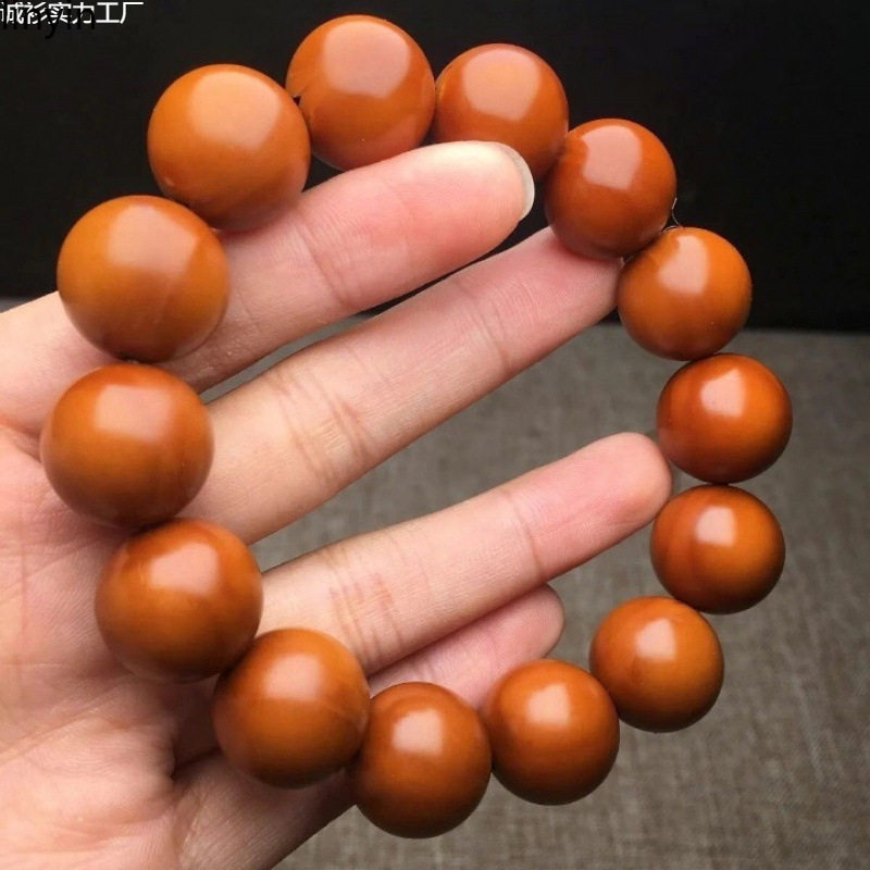 小红书正宗正圆光珠橄榄核全品无补无漏无瑕疵同心同树同轴手串