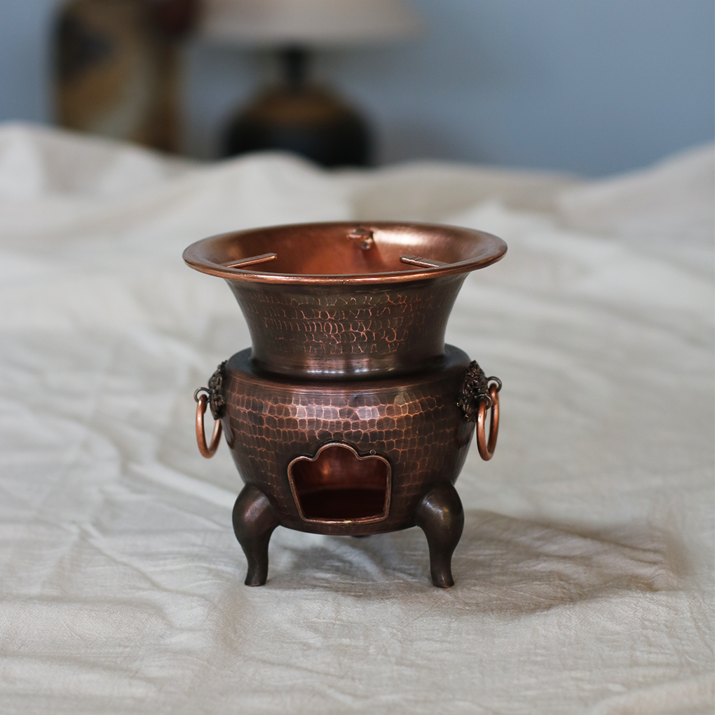 紫铜加厚小炭炉围炉煮茶小火炉取暖烤火烧水多用途家用户外室内