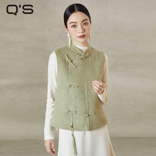 QS秸熙国风双面呢马甲