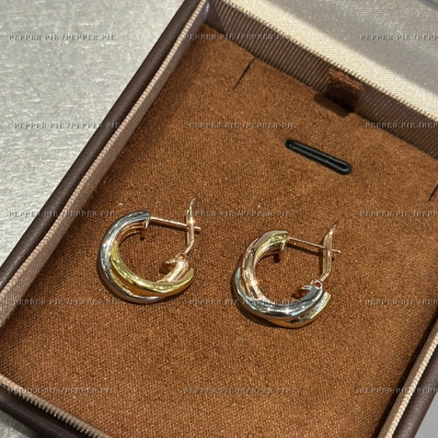 辣椒派 长期主义高智感姐姐三色三环耳扣女 轻奢干练圆圈耳环钛钢