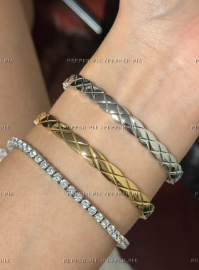 辣椒派 不掉色经典coco crush菱格手镯女闭口时髦高级感