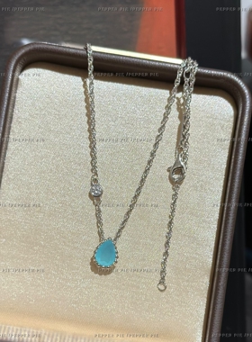 辣椒派 波西米亚海水蓝水滴项链女小众简约轻奢气质高级感锁骨链