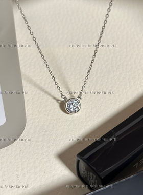 辣椒派 通体s925纯银50分泡泡钻项链女 锁骨链露思同款基础叠戴