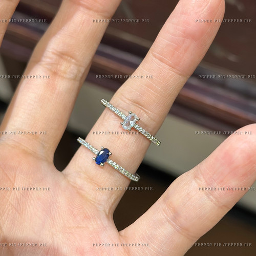 辣椒派经典极细排钻鸽子蛋戒指女满钻经典时髦高级感轻奢小众设计