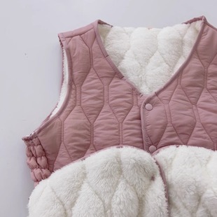 三明治穿搭!棉马甲女短款上衣女秋冬修身显瘦保暖羊羔毛外套无袖