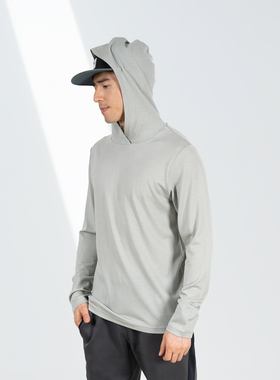 SHEEP RUN 美利奴羊毛长袖徒步帽衫 吸湿排汗透气防晒T恤衫连帽