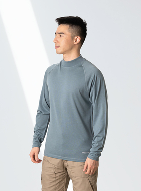 SHEEP RUN 美利奴羊毛长袖半高领衫 吸湿排汗透气运动T恤速干纯色