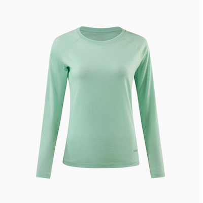 户外美利奴羊毛速干衣女排汗爬山内衣长袖美丽诺透气徒步登山t恤