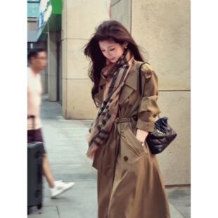 卡其色风衣外套女2025春秋新款 大衣 小个子高级感英伦风气质长款