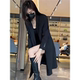 风衣女中长款 小个子高级感垂坠外套薄款 秋装 秋季 2025新款 黑色西装