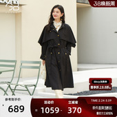 谷邦宽松风衣外套女春秋新款 大衣 高级感气质收腰显瘦中长款