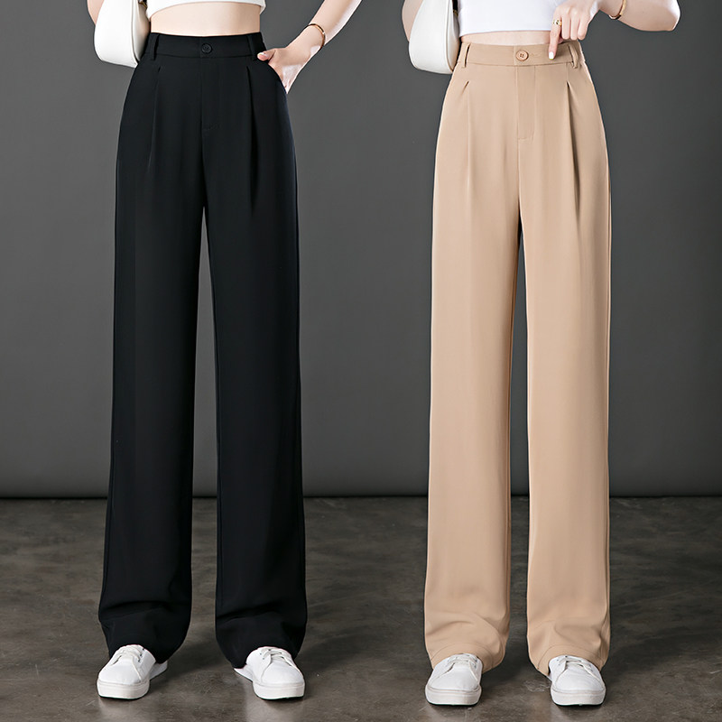 高腰阔腿裤女夏长裤新款胖mm