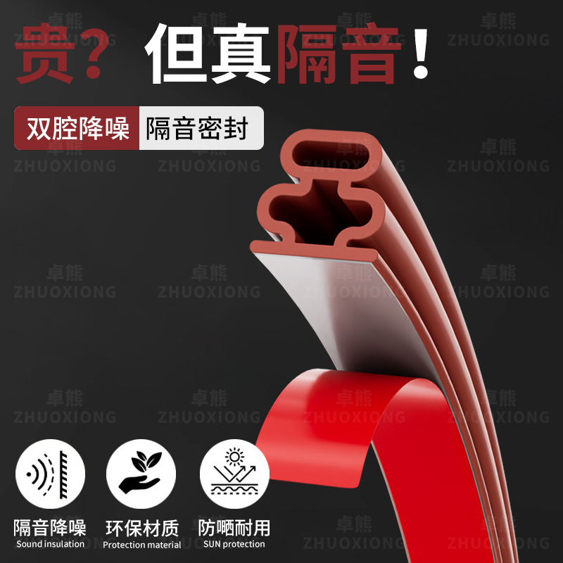 防盗门密封条入户门框胶条防撞隔音降噪室内房门底防风防尘超静音