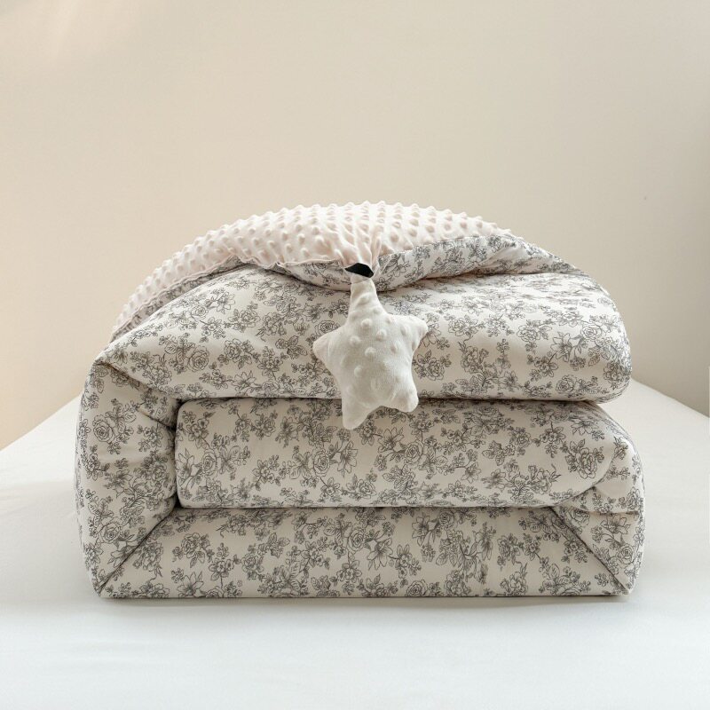 热卖款！超软A类婴儿宝宝五角星针织豆豆绒被子春秋被加厚冬被2米