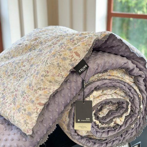 推荐超软糯春秋冬加厚保暖类全棉小花边双层纱布豆豆绒豆豆被2米