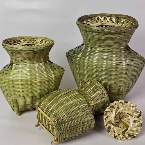 包邮全手工怀旧采摘篮竹编鱼篓