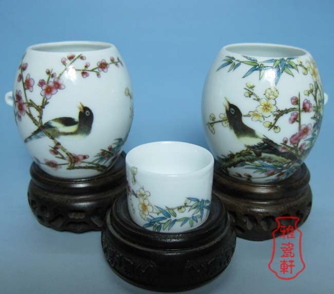 描金喜鹊梅腰鼓形画眉鸟食罐/鸟食杯/画眉罐/画眉缸/SWC010,宠物/宠物食品及用品,鸟禽其他,淘宝优惠券,粉丝福利购,淘宝优惠卷