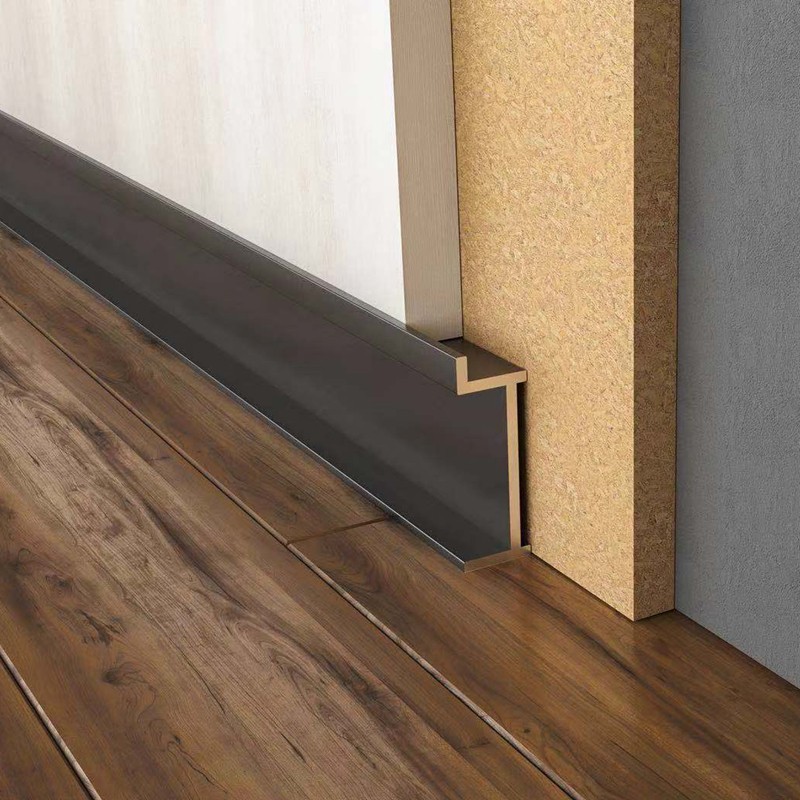 持雍金属踢脚线暗装地脚线地角线石膏板收口条墙面贴隐藏黑色收边