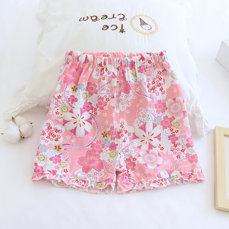 米筱米夏纯棉甜美纱布家居裤短裤