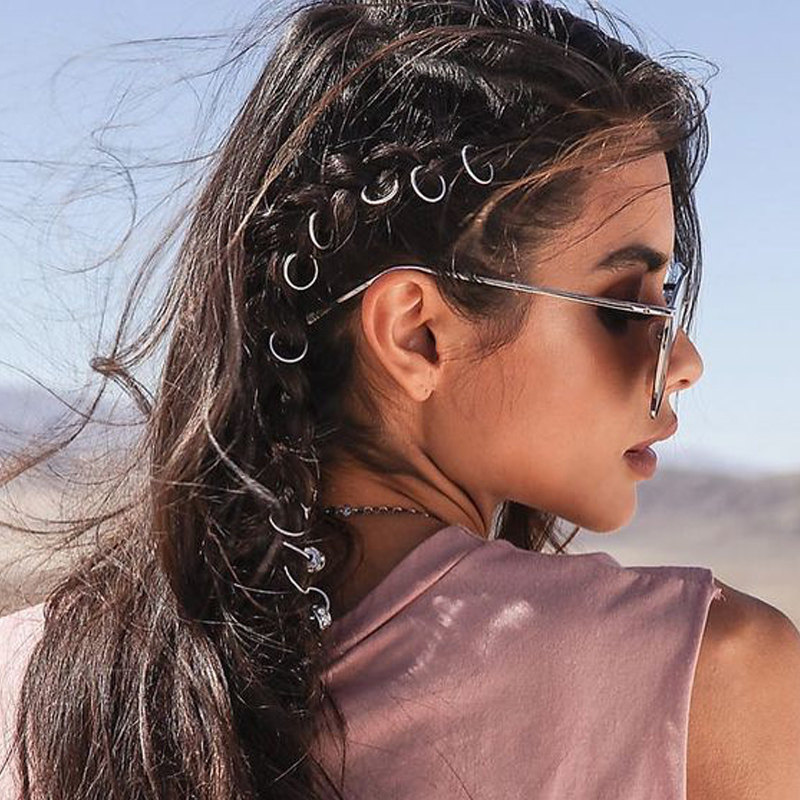 脏辫环扣金属环圈编发圈嘻哈小辫子扣头发饰品潮酷朋克邓紫棋同款