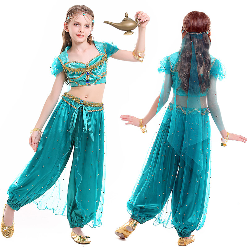 2023新款茉莉公主服儿童肚皮舞服一千零一夜话剧演出服迪士尼服装
