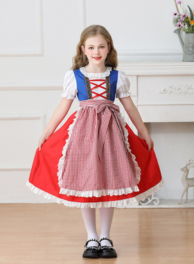 巴伐利亚儿童服装德国慕尼黑啤酒节欧洲田园女童农场Dirndl