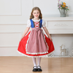 巴伐利亚儿童服装 德国慕尼黑啤酒节欧洲田园女童农场Dirndl