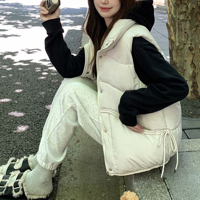 立领棉服马甲宽松外穿背心短外套