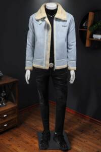 男装冬季皮毛一体加绒加厚外套 Z1929-P260   镂空图片