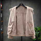 展架大码新款冬季皮毛一体男士青年夹克外套Z1928-P255主推，男装夹克，电商D308