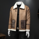 冬季男装大码皮毛一体加绒加厚外套DSD308-Y1001-P240假模，女装短外套，电商D308