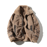 日系白底冬季皮毛一体男加绒加厚夹克外套Z1928-P255大码主推款，男装夹克，电商D308