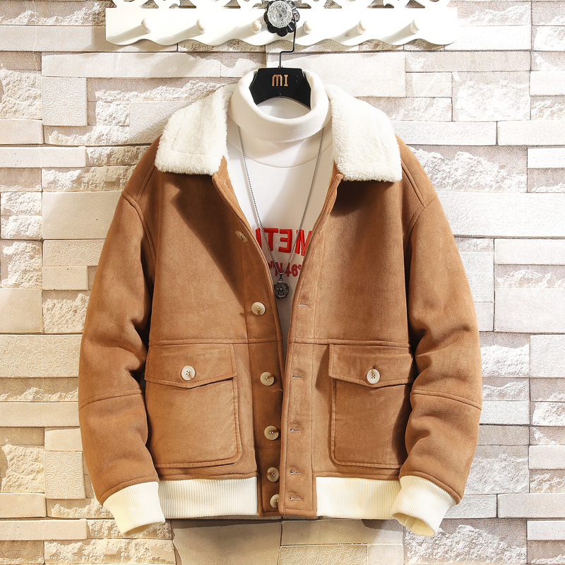 冬季男装大码皮毛一体加绒加厚外套DSD308-Y1003-P240，女装短外套，电商D308