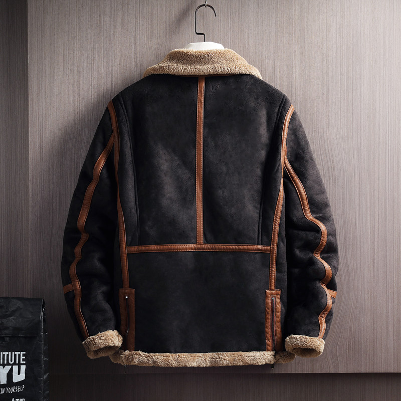立体挂拍大码冬季皮毛一体男加绒加厚外套Z131-P240,女装短外套,电商D308