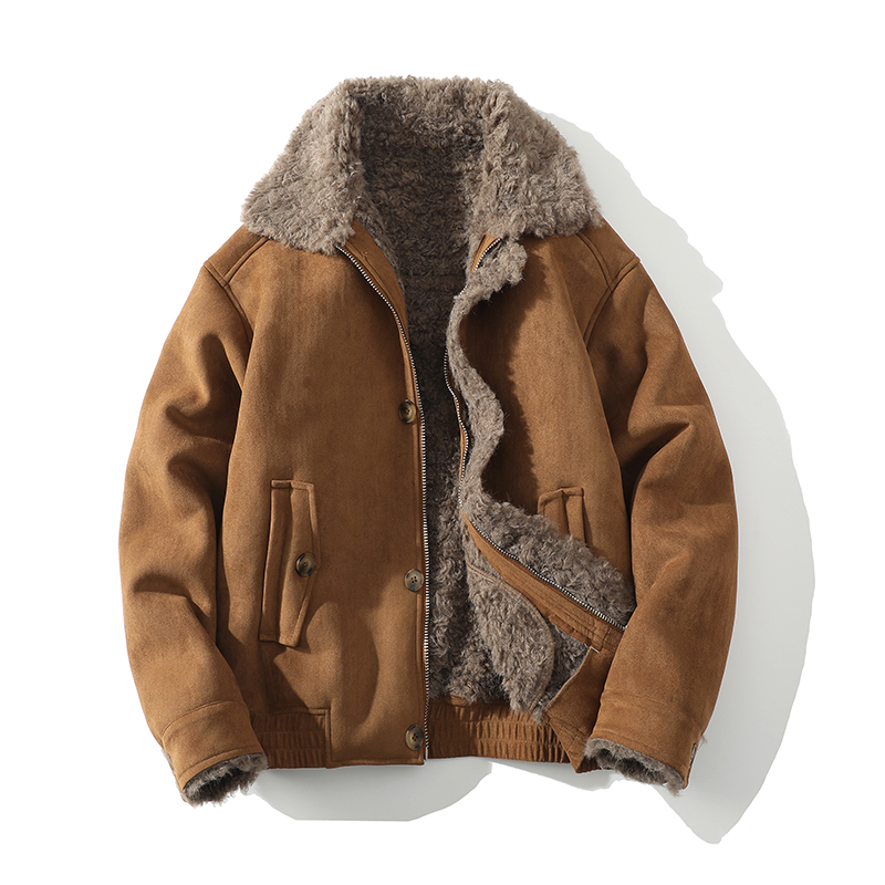 冬季男装大码皮毛一体加绒加厚外套DSD308-Z8808-P265，女装短外套，电商D308