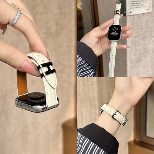 适用红米watch6/5/4表带真皮华为fit5/4/3细款女生款小米8/9pro手环腕带苹果s12/s11小米手环11/10Pro替换带