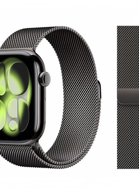 适用apple watch11/10表带iwatch9/87/6/5/4/3代se/s5/s4不锈钢s10金属苹果s7磁吸男女款s11手表带智能S6配件
