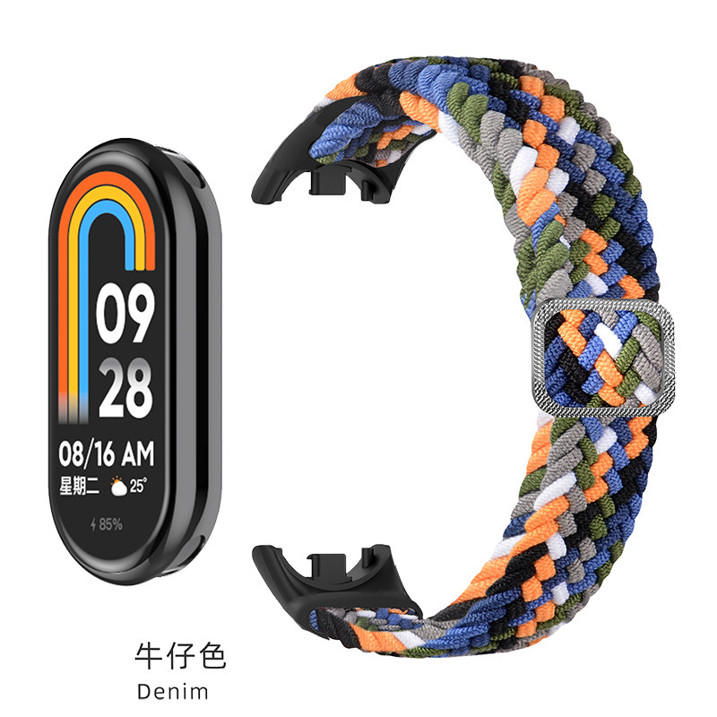 适用小米手环8/7/6腕带3/4/5NFC版彩虹尼龙编织回环卡扣运动硅胶替换手表带三四五六七代男女潮智能配件通用高性价比高么？