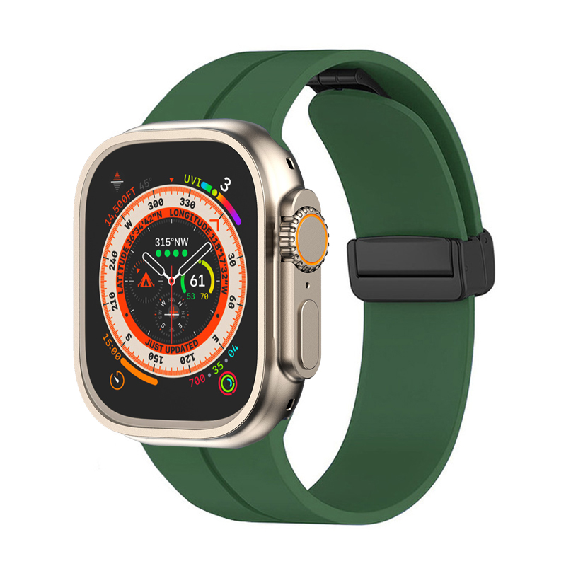 适用苹果s8手表iwatch8/9表带apple watch7/6/5/se/4代硅胶手表带ultra运动磁吸替换带s7/s6男女款智能配件潮