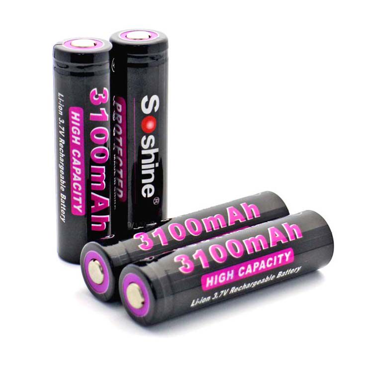 Soshine  18650 3.7V 3100mAh 带保护可充电锂电池 进口电芯