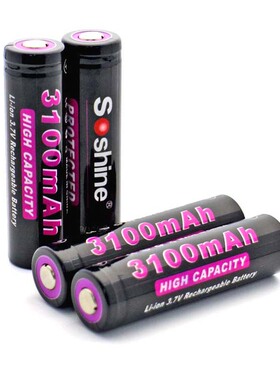 Soshine  18650 3.7V 3100mAh 带保护可充电锂电池 进口电芯