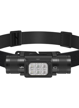 Boruit HP360 6000流明白光绿光红光180度可调节USB-C快充LED头灯