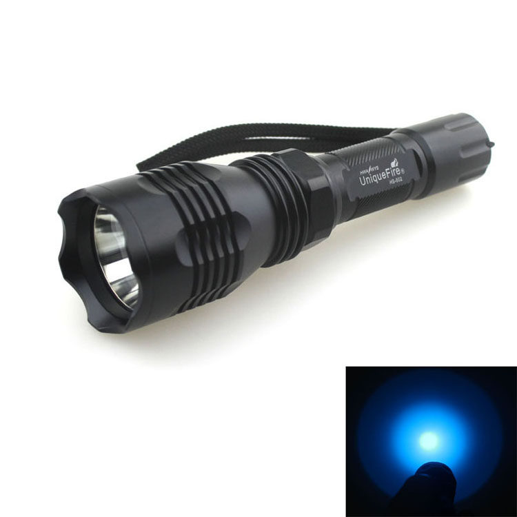 UniqueFire HS-802 CREE XR-E Q5 蓝光 单档远射 夜钓LED手电
