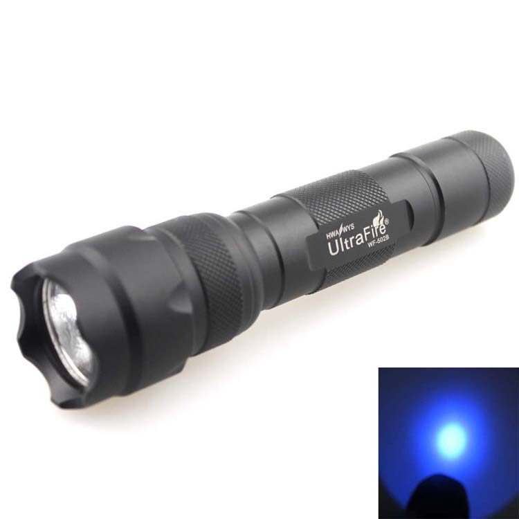 UltraFire 502B CREE 365nm UV 紫光手电筒 验钞 荧光粉检测